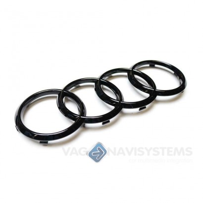 Emblema portón trasero original Aros Audi en negro brillante, S, RS