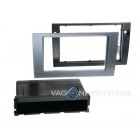 Autoradio 2 DIN mounting frame - Audi A4 (B6/8E/8H), A4 (B7/8E/8H) with pocket - Anthracite