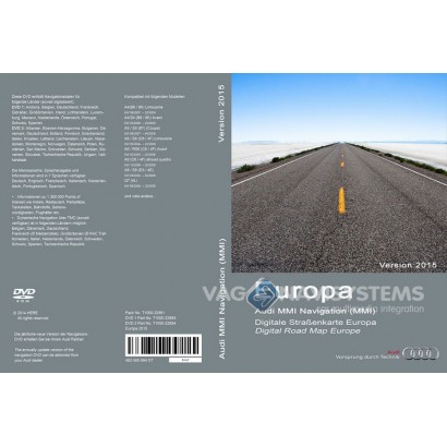 DVD Maps - Europe 2015 - Audi MMI 3G Low II (7T2) - 4G0060884Q