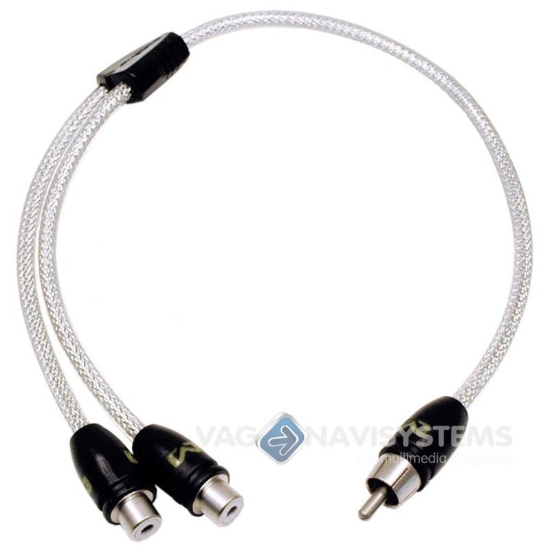 Cable adaptador vídeo - RCA - 30 cm. - "Y" 2 hembra - 1 macho