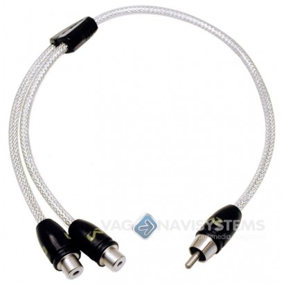 Cable adaptador vídeo - RCA - 30 cm. - "Y" 2 hembra - 1 macho