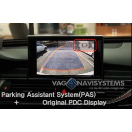 Kit de reequipamiento - Cámara trasera integrada aftermarket, FPG + PDC - Audi Concert/Simphony III con monitor de 6.5"
