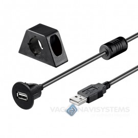 USB extension cable 2.0, 2m. - with socket and holder