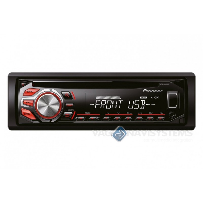 Pioneer DEH 1600 - Radio CD con RDS, entradas auxiliar y USB frontales, WMA/MP3/WAV