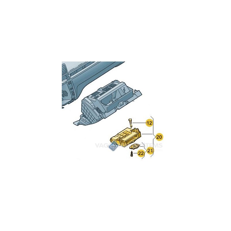 3C1857285E 9B9 - glovebox compartment with mounting for Media In/CD Changer - Passat, CC B6/B7