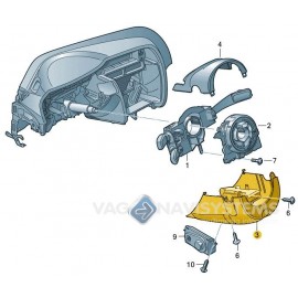8K0953512D - Trim lower section for models with cruise control system