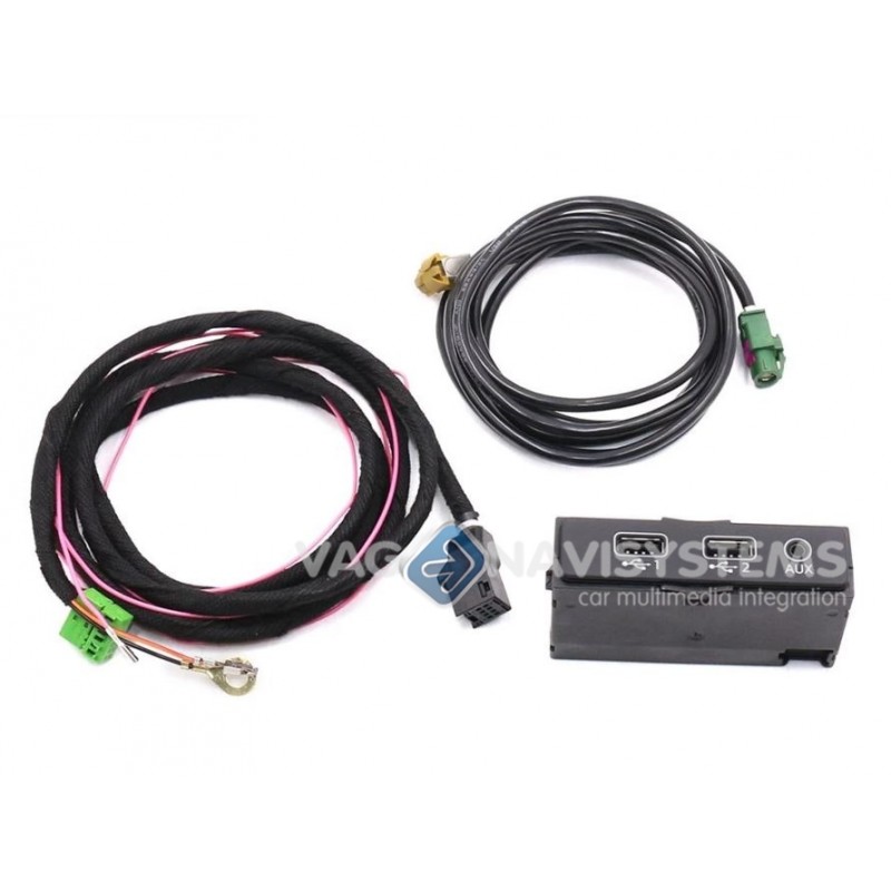Retrofit kit USB + AUX wiring harness with plug socket for Audi A4,A5,Q5  (F4,F5,FY) MIB 2