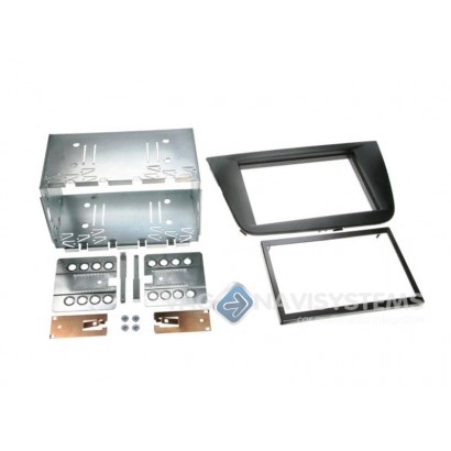 Autoradio 2 DIN mounting frame - Seat Altea 5P / Toledo 5P with mounting plates - Black