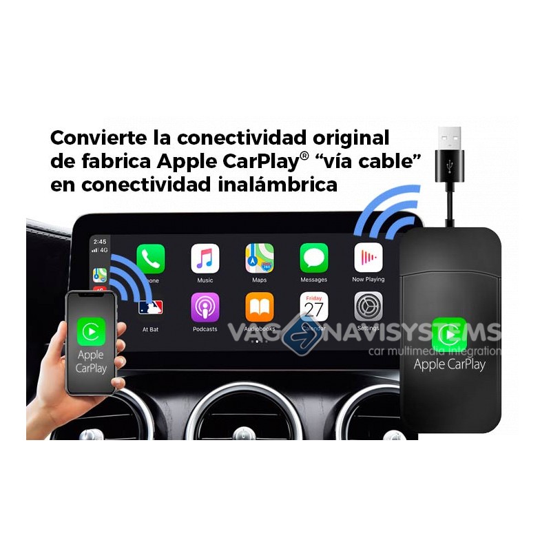 Dongle USB - Conversion from genuine factory's Apple CarPlay® wired connectivity into wireless